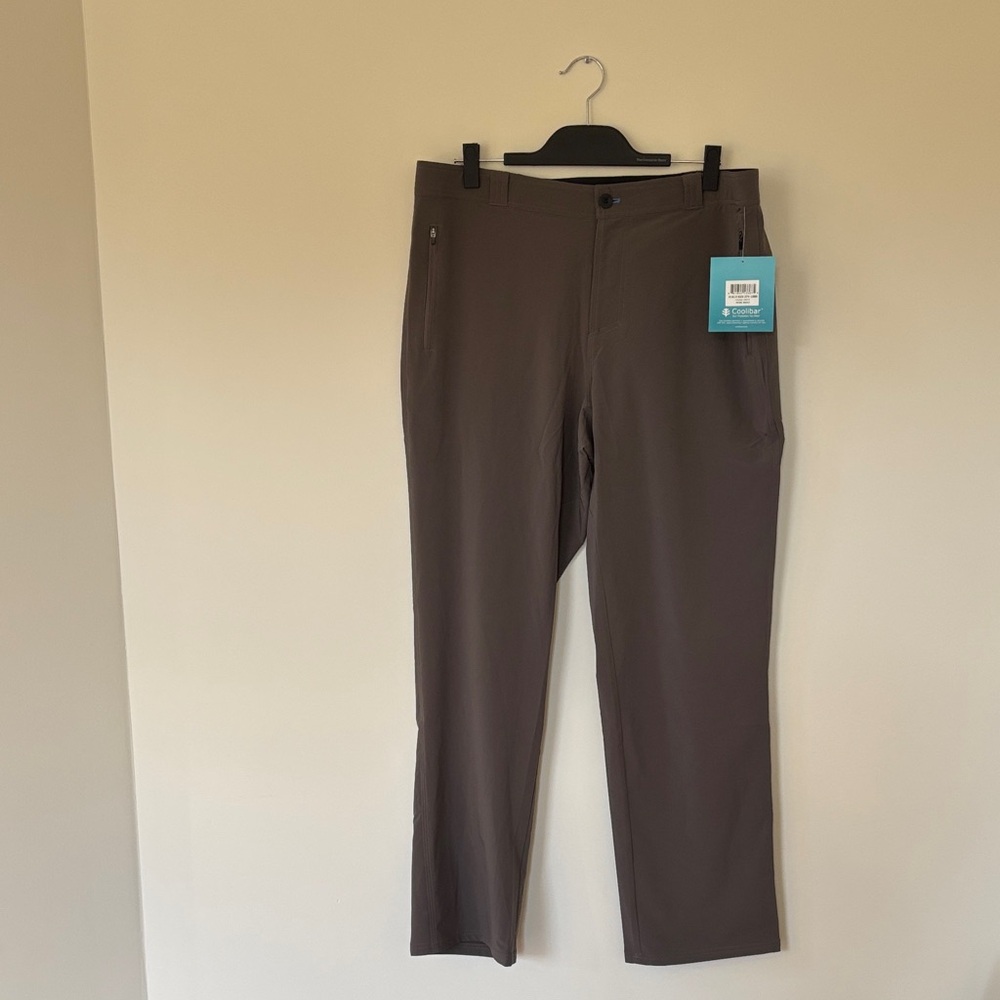 Coolibar NWT Men's Brown Chinos UPF 50 Sun Protection 36 x 32